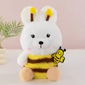 Close-up of a cute bee-themed plush toy with soft white fur and yellow antennae. - Bee Rabbit / 23cm