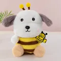Cute bee-themed plush puppy toy with yellow antennae and soft fur - Bee Dog / 23cm