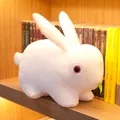 Adorable white plush rabbit toy stuffed animal displayed on a bookshelf in warm light - White / 32cm