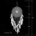 Grande acchiappasogni bohémien bianco fatto a mano con piume, altezza totale 110 cm - Stile Decorativo con Perline (MS0073) / 35*110cm / Bianco