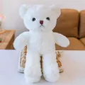 A soft white rose velvet teddy bear plush toy sitting elegantly in a woven lace basket - White Bear / 28cm