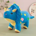 Adorabile peluche di triceratopo blu con pois colorati e corna gialle per bambini - Blu / 30 cm