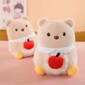 Soft 8-inch plush bear toy doll holding a red apple accessory with white collar detail - 22cm / Bear with Apple