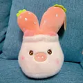 Detailed close-up showing the soft texture of a cute 8-inch pig cactus plush doll - Pig Strawberry / 22cm