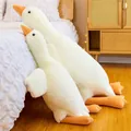 Large white goose plush toy soft body pillow for cozy bedroom decor - White / 50 cm