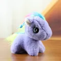 Adorable purple plush pony keychain charm with colorful mane for bags and keys ornament - Rainbow Pony Charm / Purple