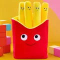 Cojín de peluche creativo con forma de patatas fritas, caras lindas y fondo colorido - 30cm / Papas Fritas (Conjunto)