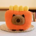 Close-up of a cute Capybara plush toy featuring a creative sandwich toast design - Capybara Fries Style / 22cm