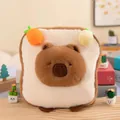 Close-up detail of the soft texture and cute design of this capybara toast plush toy. - Capybara Toast Style / 22cm