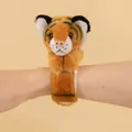Adorable plush tiger slap bracelet toy for kids zoo animal themed puppet performance - Yellow Tiger Wristband