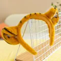 Accesorio de disfraz de cola de tigre de felpa suave para actuaciones infantiles - Diadema Amarilla / Amarillo
