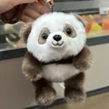 Portachiavi in peluche di panda rosso marrone e bianco, ciondolo carino per borse e chiavi - Panda Marrone Gobbo / 13cm (Con Cordino)