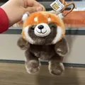 Adorabile portachiavi peluche panda rosso con morbida pelliccia sintetica arancio e marrone - Procione Gobbo / 13cm (Con Cordino)