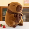 Soft brown capybara plush toy wearing a knitted scarf, cute stuffed animal doll gift. - 23cm / Scarf Capybara
