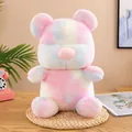 Soft colorful tie-dye plush teddy bear doll toy in pastel pink blue and yellow hues - 24cm / Pink Multi