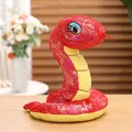 Peluche de serpiente con lentejuelas rojas 2025 mascota del zodiaco chino año nuevo chino - 20cm / Rojo