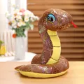 Peluche serpiente lentejuelas mascota zodiaco chino 2025 en marrón y amarillo - 20cm / Marrón