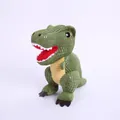 Dettaglio di un simpatico peluche a forma di dinosauro T-Rex verde con texture - Verde / 25cm