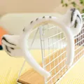 Diadema de orejas de tigre de felpa blanca suave para cosplay y actuaciones infantiles - Pinza de Pelo Blanca / Blanco