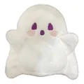 Cute white ghost plush backpack with purple eyes and pink blush details - Ghost Ghostling / White