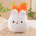 Adorable 8 inch white plush rabbit toy featuring unique orange carrot ears decoration - Rabbit Carrot Style / 22cm