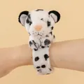 Adorabile braccialetto a scatto in peluche tigre bianca con morbida pelliccia maculata per bambini - Stile Leopardo Bianco (5727903328936) / 20cm