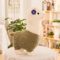 Adorable soft green and cream alpaca plush toy featuring pink spiral embroidery - Green / 80cm