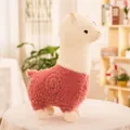 Soft alpaca plush toy in white and pink color with spiral embroidery detail - Pink / 80cm