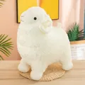 Großes weiches weißes Lamm-Plüschtier mit gebogenen Hörnern, ideal als Weihnachtsgeschenk - Ziege (Simulationsziege) / 30cm / Weiße Ziege
