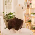 Weiches Alpaka Kuscheltier in braun und weiß für Mädchen Geschenke - Braun / 65 cm