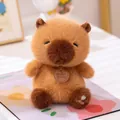 Close-up of a cute brown capybara plush toy with detailed soft fur texture - Capybara / 18cm (Large)