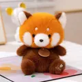 Adorable red panda plush doll desk companion toy with soft fur and heart embroidery detail - Raccoon / 18cm (Large)