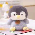 Adorable grey penguin plush toy desk companion with soft faux fur and brand tag - Penguin / 18cm (Large)