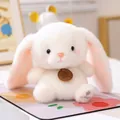 Soft white plush rabbit toy with pink ears and cute embroidered detail for kids. - Rabbit / 18cm (Large)