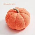 Soft orange pumpkin shaped plush decorative pillow made of textured teddy fleece fabric - 15cm / Orange