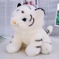 Cute and realistic white tiger plush toy with soft fur and blue eyes for children's gifts. - White / 13cm