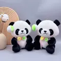 Twee schattige panda knuffels van 20 cm met kleurrijke vlinderstrikjes en ballonaccessoires - 22cm / Ballon Panda