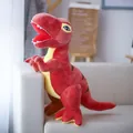 Simpatico dinosauro T-Rex di peluche rosso con morbida pancia gialla e ricami - Rosso / 29cm
