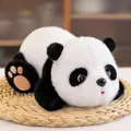 Detailed close-up showing the soft texture of a cute lying panda plush doll - Lying Style Panda / 23cm