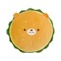 Suave cojín de peluche redondo con forma de hamburguesa y cara de oso sonriente - Oso burger / 30cm (Pequeño)