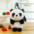 Adorable panda plush toy desk companion with soft white fur and a black hanging hook strap - Panda / 18cm (With Lanyard)