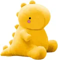 Simpatico dinosauro di peluche giallo con consistenza morbida e un'adorabile posa seduta - 30 cm / Giallo