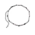 Minimalist titanium steel bamboo joint bracelet with extension chain for men and women - Bamboo Joint Chain Bracelet / 17+5cm