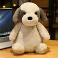 Adorable white and grey puppy plush toy with soft floppy ears on a wooden desk. - 25cm / Puppy