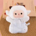 Close-up of a cute white sheep plush toy with soft fur and squishy beanbag body - Beanbag White Sheep