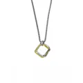 Minimalist geometric square pendant necklace in silver and gold tone titanium steel - Triple Ring Geometric / Gold Square