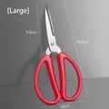 Forbici domestiche professionali in acciaio inossidabile con manici rossi ergonomici - Grande (19.5cm)