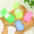 Hojas de jabón desechables portátiles en varios estuches de viaje de colores para manos - Color Aleatorio 20 Hojas/Paquete