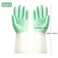 Guanti per pulizia in lattice verde e bianco taglia S, larghezza 9cm, lunghezza 29,5cm - Taglia S / 1 paio