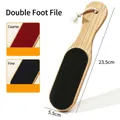 Professional double-sided wooden foot rasp tool for callus removal and smoothing soles - Dual Sided Foot File / Natural Wood Color